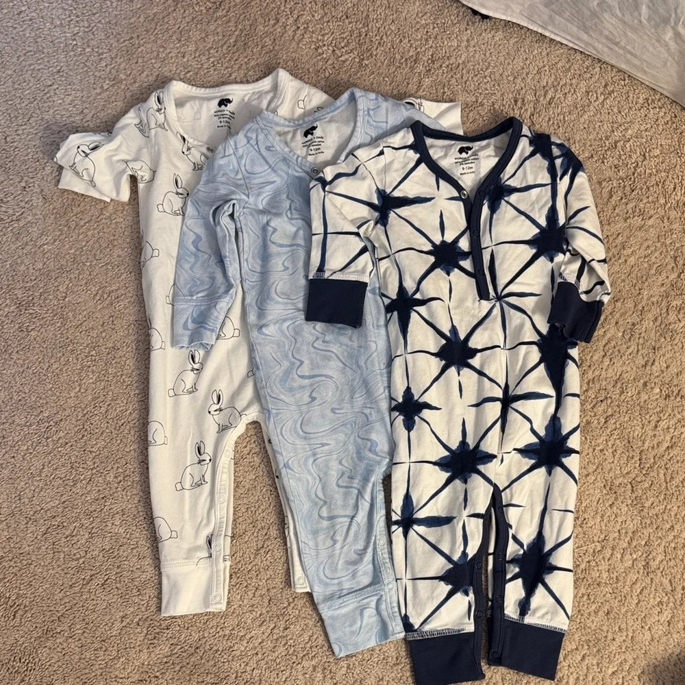 Cozy Kids Bodysuit Set - Navy and White - Picture 1 of 4